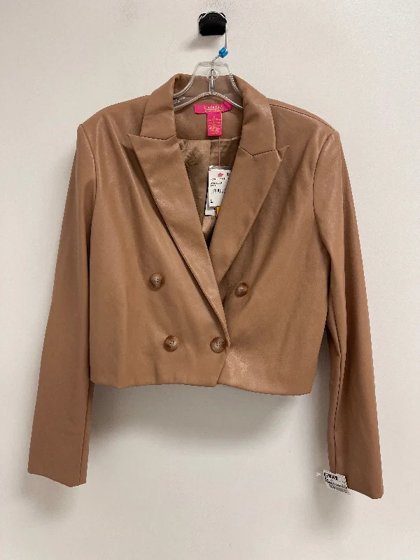Blazer By Catherine Malandrino In Tan, Size: L Women's Handmade Blazer