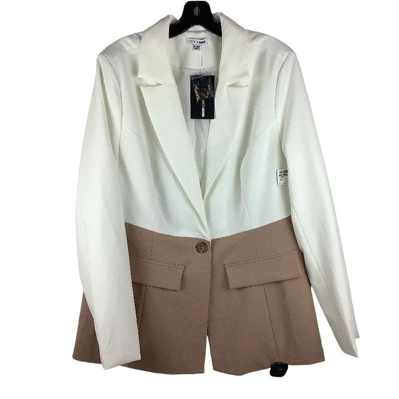 Blazer By Fashion Nova In Cream, Size: 1x Women's Fashion Blazer
