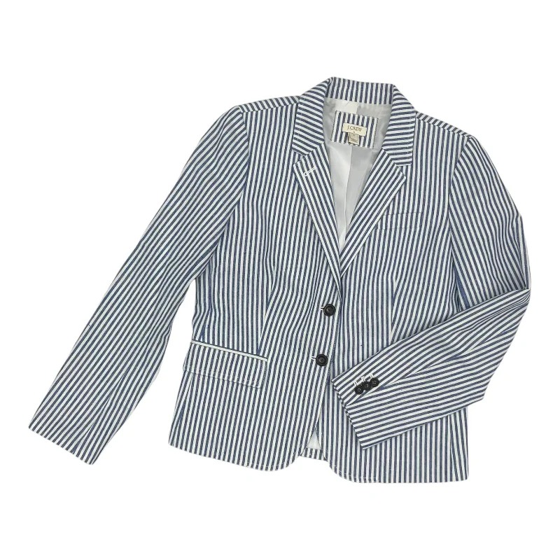 Blazer By J. Crew In Blue & White, Size:M Women's Designer Suit