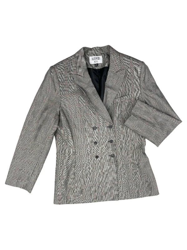 Blazer By Kasper In Plaid Pattern, Size: 12 Women's Simple Jacket