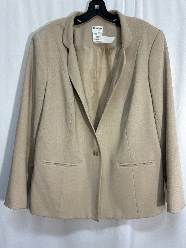 Blazer By Liz Baker In Beige, Size: 2x Plus Size Women's Coat