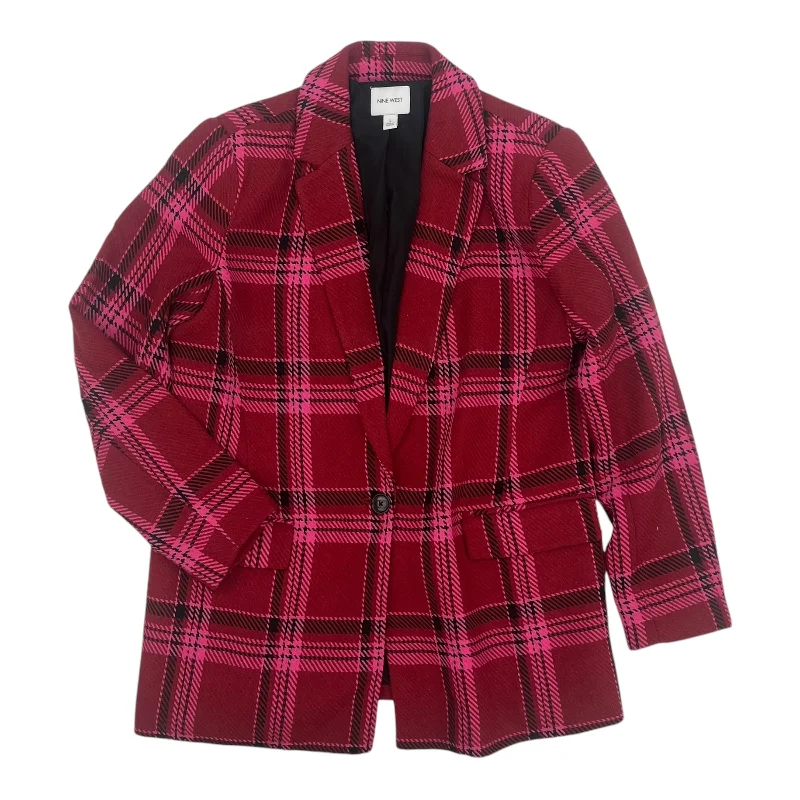 Blazer By Nine West In Pink & Red, Size:L Women's Trendy Jacket