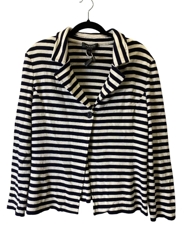 Blazer By St. John In Striped Pattern, Size: Xl Summer Women's Jacket