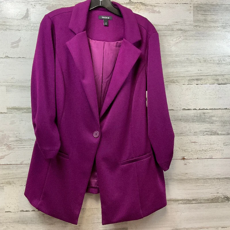 Blazer By Torrid In Purple, Size: 2x Women's Handmade Blazer