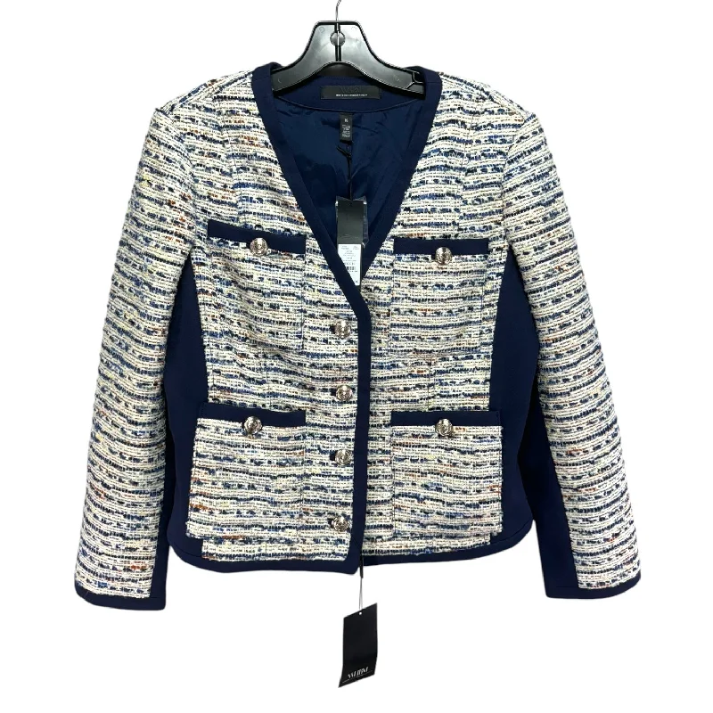 Blazer By White House Black Market In Blue & Cream, Size: L Women's Vintage Suit
