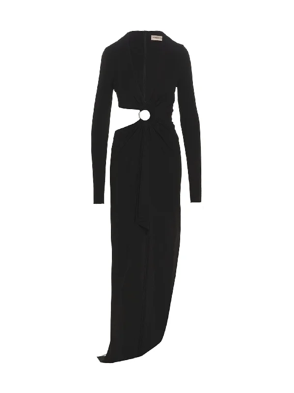 Cut-out Long Dress Tunics Fall fleece