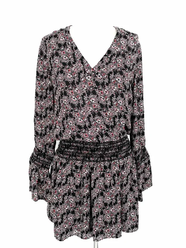 Derek Lam 10 Crosby Women's black/white Drop Waist Silk Floral Size 2 Dress Crew Neckline Casual Derek Lam 10 Crosby Women's black/white Drop Waist Silk Floral Size 2 Dress Crew Neckline Casual