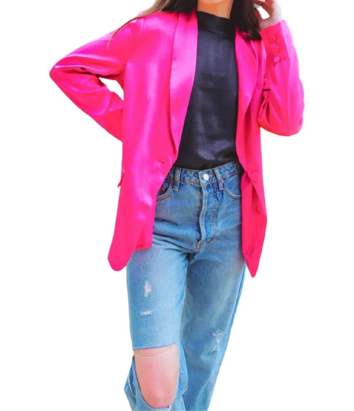 Electric Blazer In Fucshia Women's Long Blazer