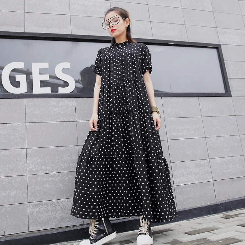 Fairy Summer Dot Print Elegant Long Dresses Tunics Chic elegant