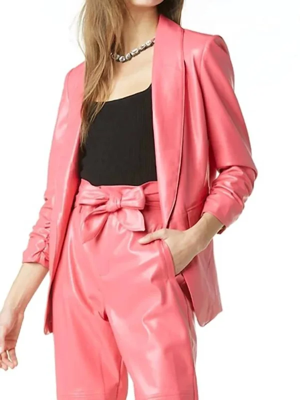 Kia Vegan Blazer In Azalea Pink Women's Short Blazer