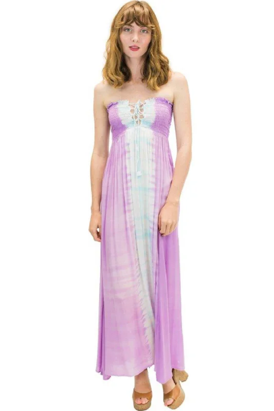 Kula Long Dress in Bold - Purple Tunic Top Casual