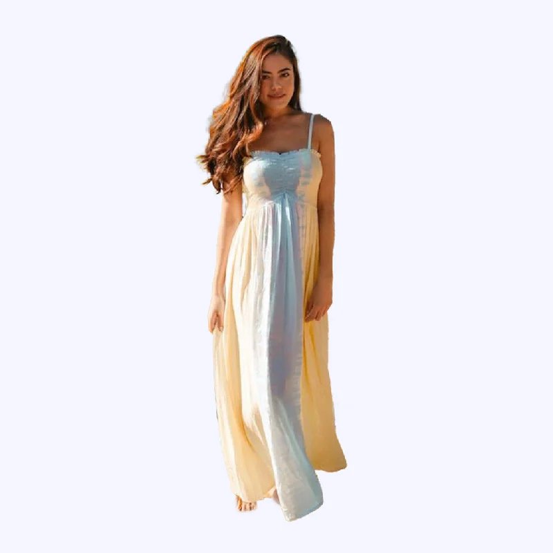Kula Long Dress in Bold - Yellow Tunics Long Elegant