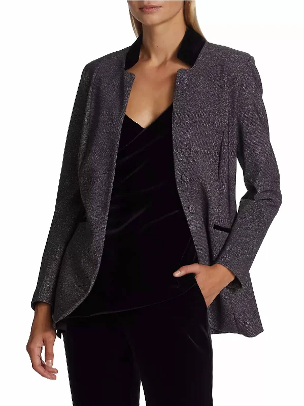 La Petite Robe Collar Blazer In Moray Chocolate Women's Classic Blazer