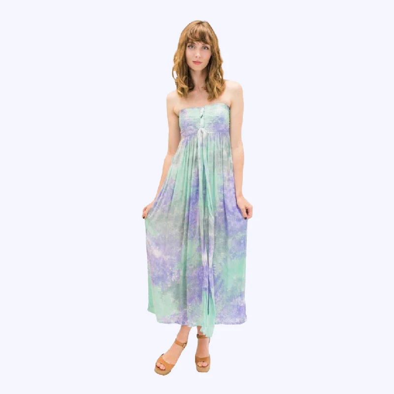Lani Long Dress in Smoke - Purple Tunics Solid Classic