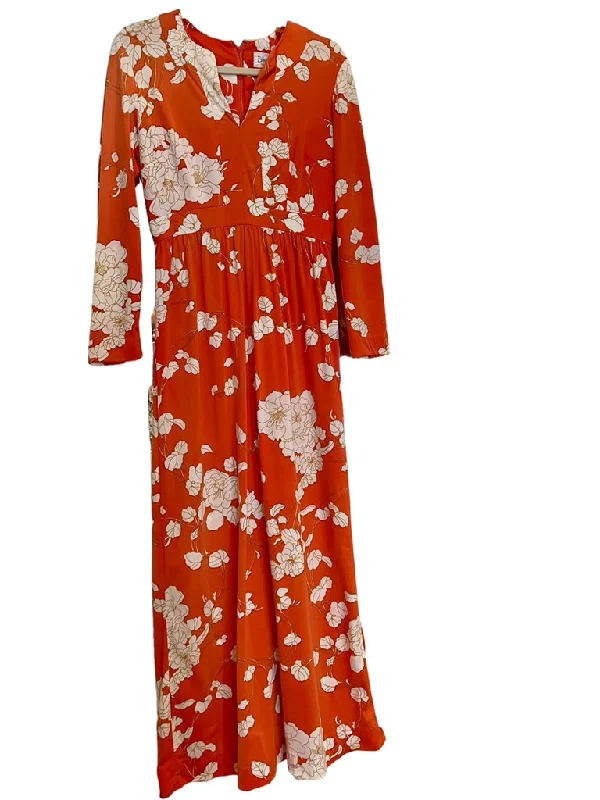 Orange Floral Long Dress by Bloomingdale's East Tunics New arrival
