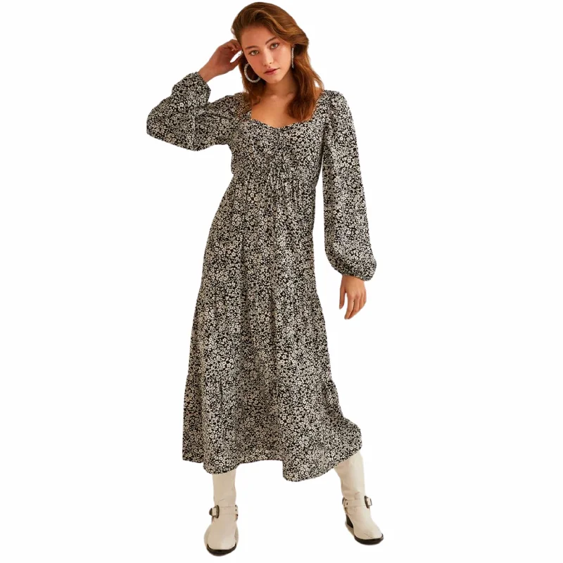 OXXO - Patterned long dress Elegant Long Evening