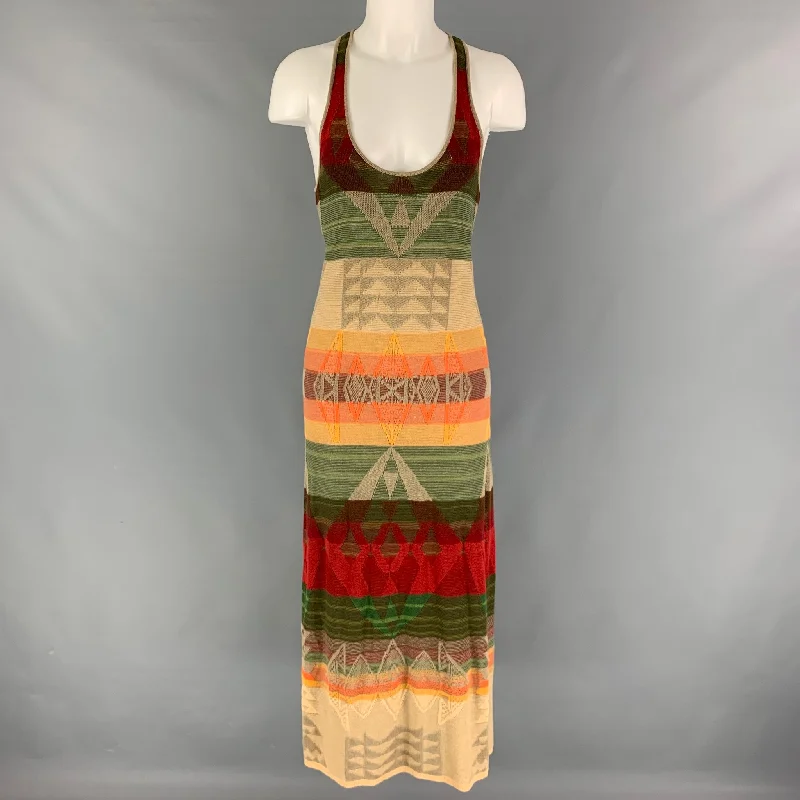 RLX by RALPH LAUREN Size S Beige Orange Green Linen Blend Stripe Tank Long Dress Tunics Sale discount RLX by RALPH LAUREN Size S Beige Orange Green Linen Blend Stripe Tank Long Dress Tunics Sale discount