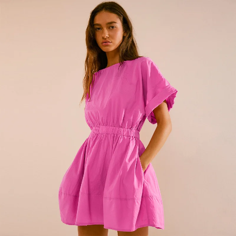Summer Elastic Waist Short Vacation Dresses Tunics Trousers formal