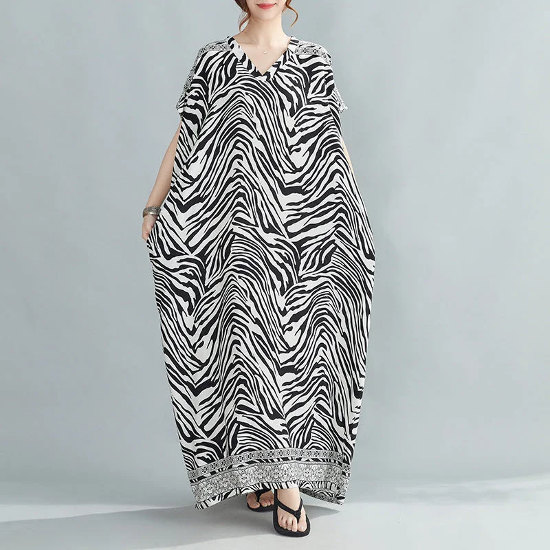 Summer Zebra Design Long Dresses Tunics Sale discount
