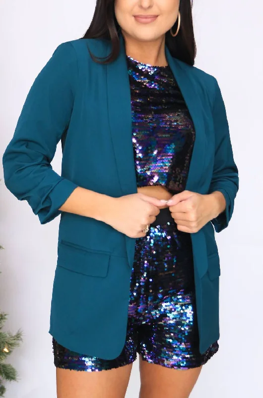 The Penthouse Blazer In Forest Green Women's Daily Blazer