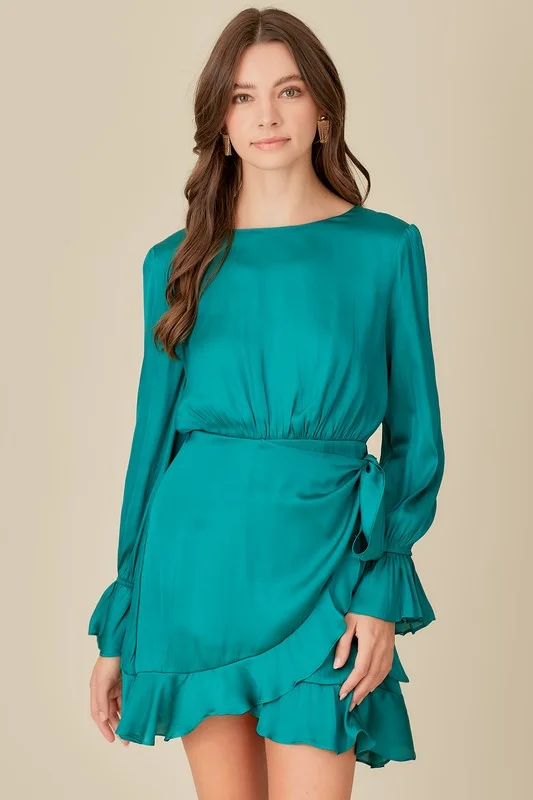 Tie Waist Ruffle Dress Tunics Seasonal trendy