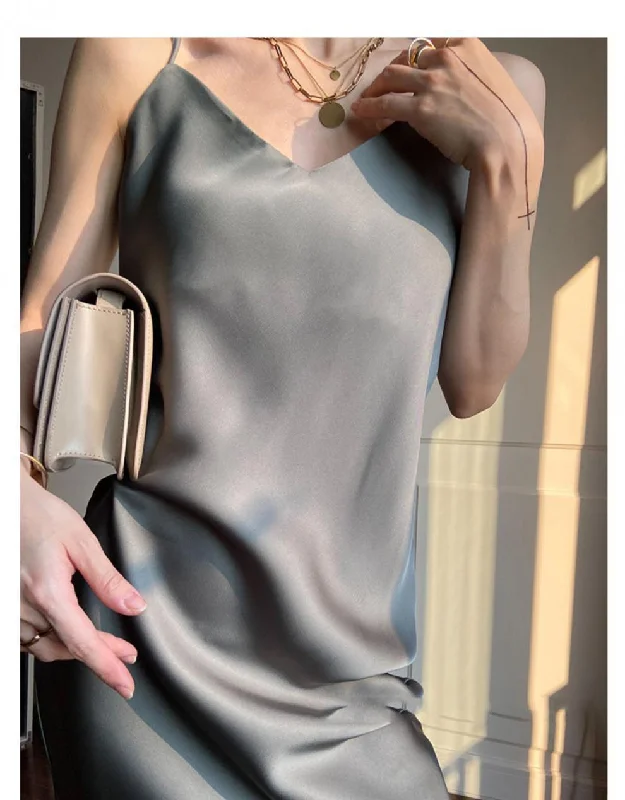 Vintage Imitation Acetate Satin Waistcoat Skirt For Girls With Small Silk Dresses Tunics Fleece cozy