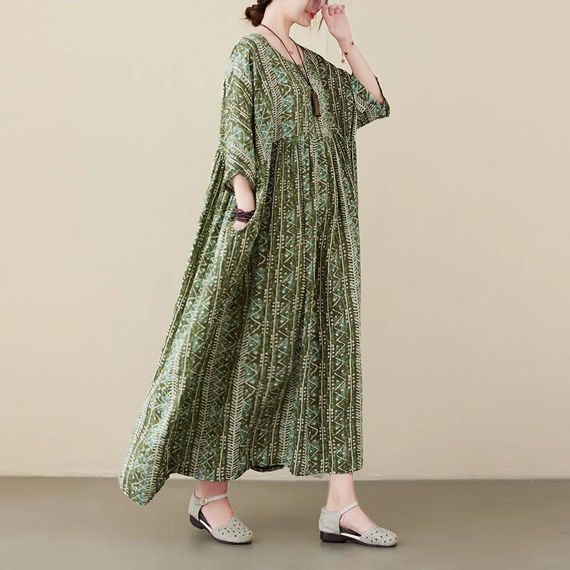Vintage Plus Sizes Summer Short Sleeves Long Dresses Tunics Short Trendy