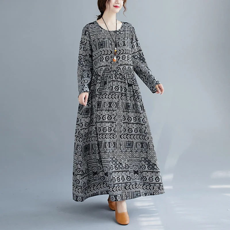Women Plus Sizes Spring Long Dresses Tunics Spring floral