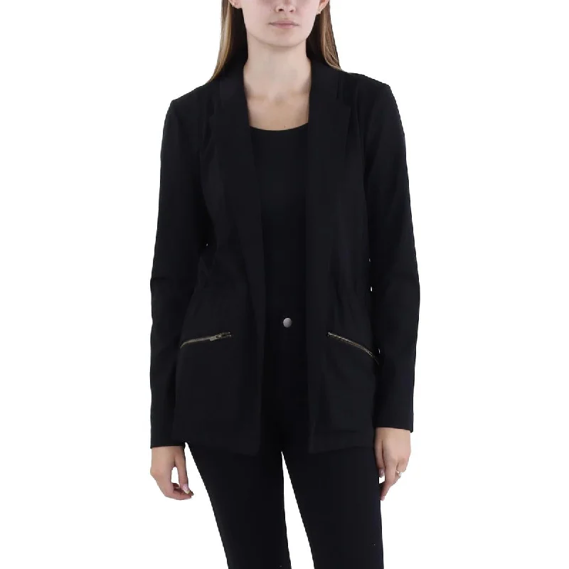 Womens Drawstring Collar Open-Front Blazer Women's Trench Blazer