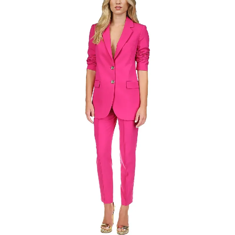 Womens Solid Workwear Two-Button Blazer Women's Lightweight Blazer