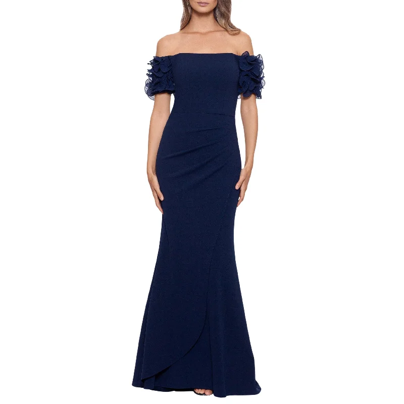 XSCAPE - Off-the-Shoulder Ruffled-Sleeve Gown Tunics Bestseller popular