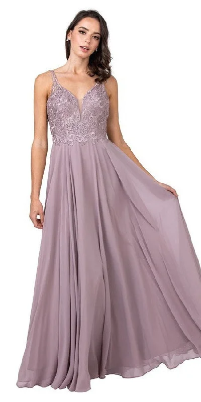 Aspeed L2385 A-Line Long Dress with Beads and Appliques Tunics Timeless classic