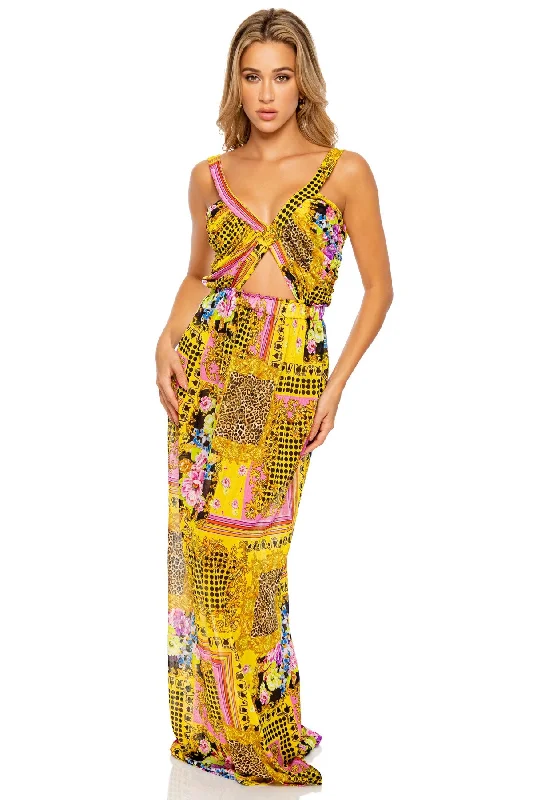 BACK  IN TIME - Timeless Cut Out Long Dress • Multicolor Tunics Mesh breathable