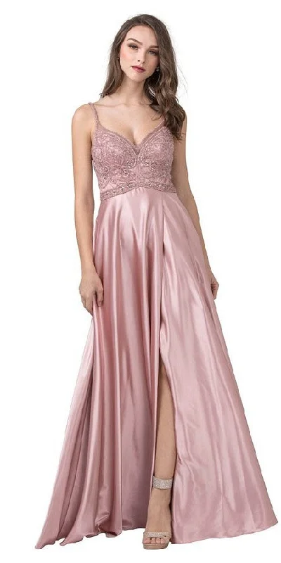 Aspeed L2407 Beaded Long Dress with Cut-Out Back and Slit Tunics Seasonal trendy