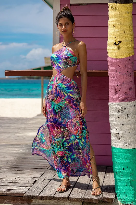 JUNGLE FEVER - Cut Out Long Dress • Multicolor Tunics Seasonal trendy