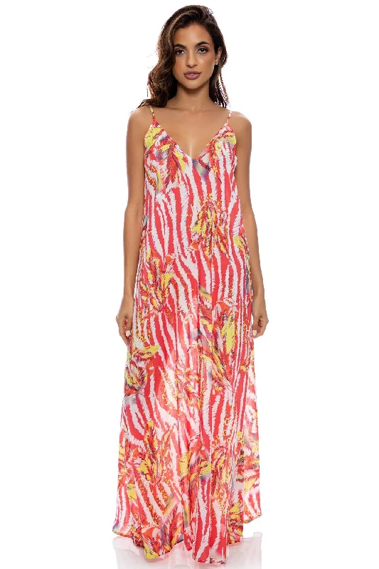 LOVE ME WILD - Spaghetti Strap Long Dress • Multicolor Tunics Floral girly
