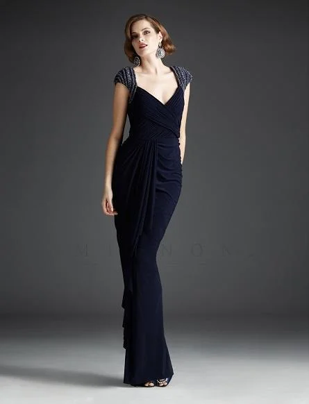 MIGNON - V-Neckline Ruched Long Dress VM650 Tunics Versatile stylish