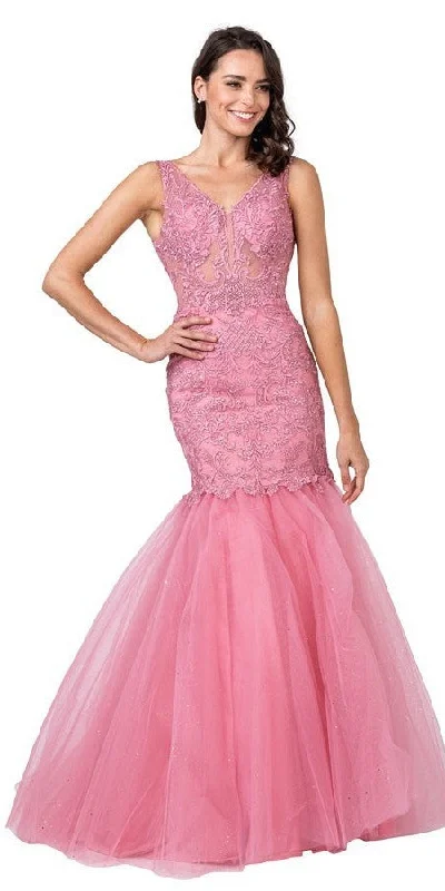 Aspeed L2399 Appliqued Mermaid Long Dress Tunics Sale discount