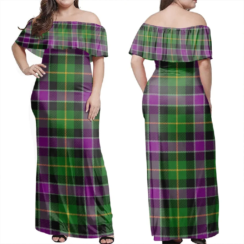 Selkirk Tartan Off Shoulder Long Dress Tunics Custom made