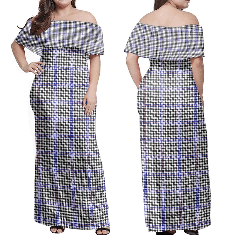 Sir Walter Scott Tartan Off Shoulder Long Dress Tunics Luxurious high-end