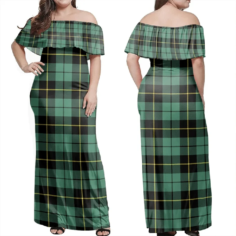 Wallace Hunting Ancient Tartan Off Shoulder Long Dress Tunics Versatile stylish