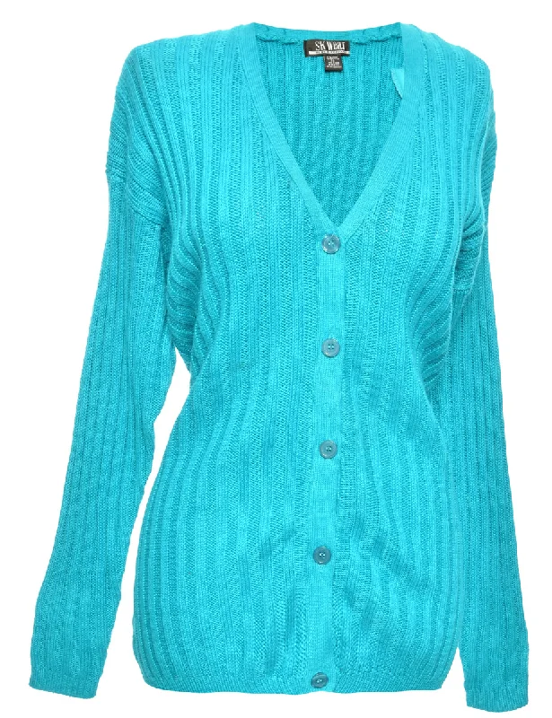Button Through  Cardigan - S Terry Blend Velvet Blend Canvas Blend