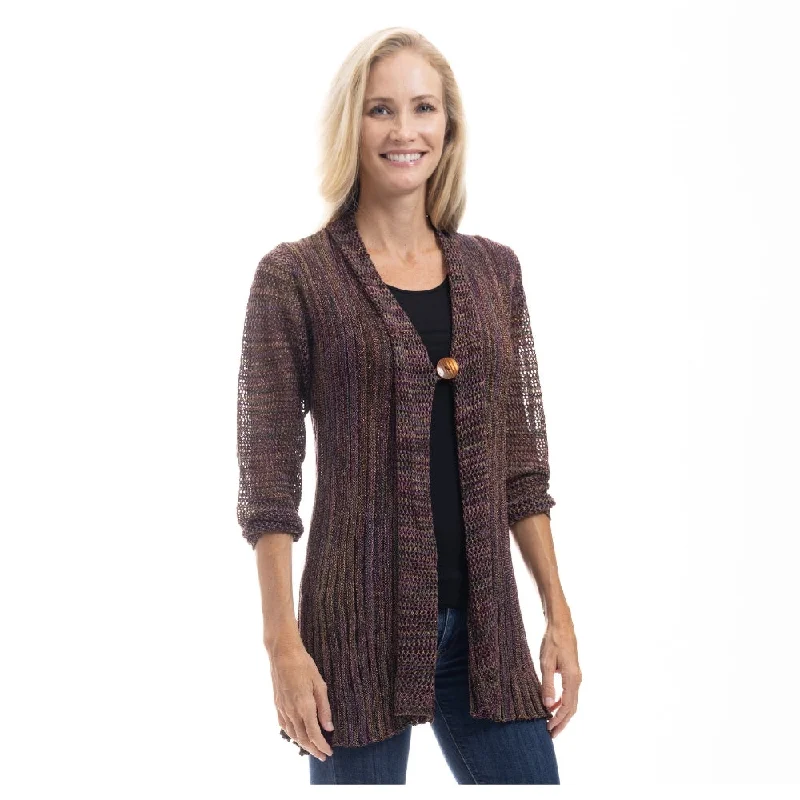 Autumn Wave Cardigan Mesh Cardigan Canvas Denim