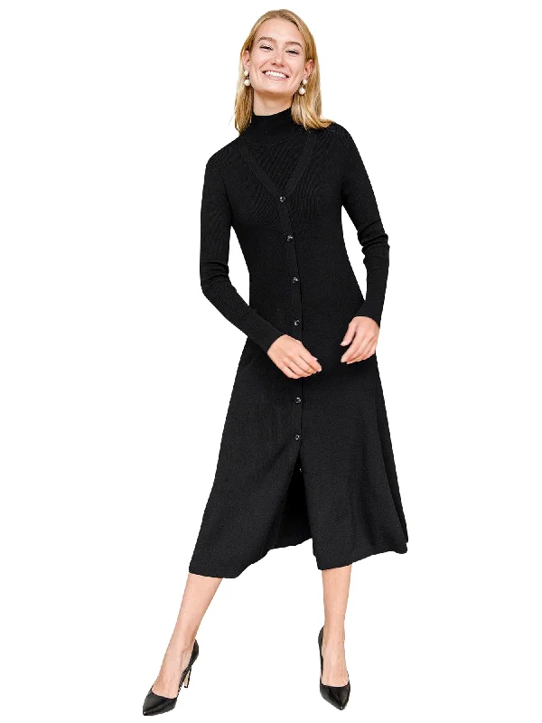 Apparalel Ribbed Cardigan Dress Wool Fabric Cashmere Fabric Tweed Fabric
