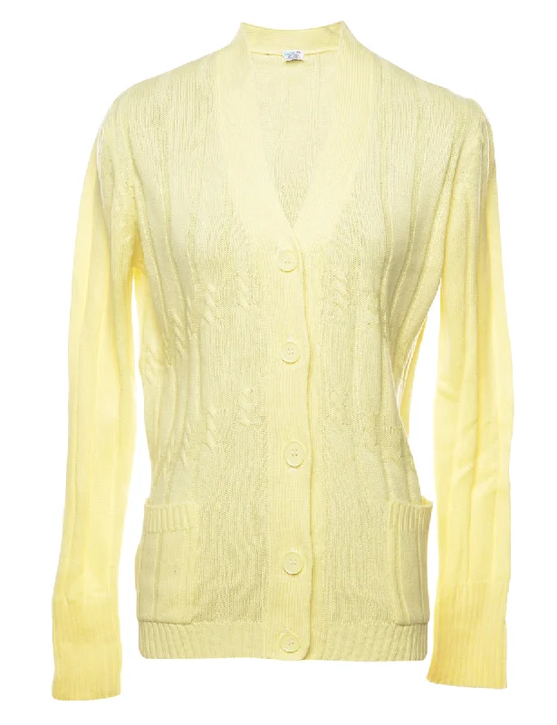 Cable Knit Cardigan - M Elegant Classic Vintage