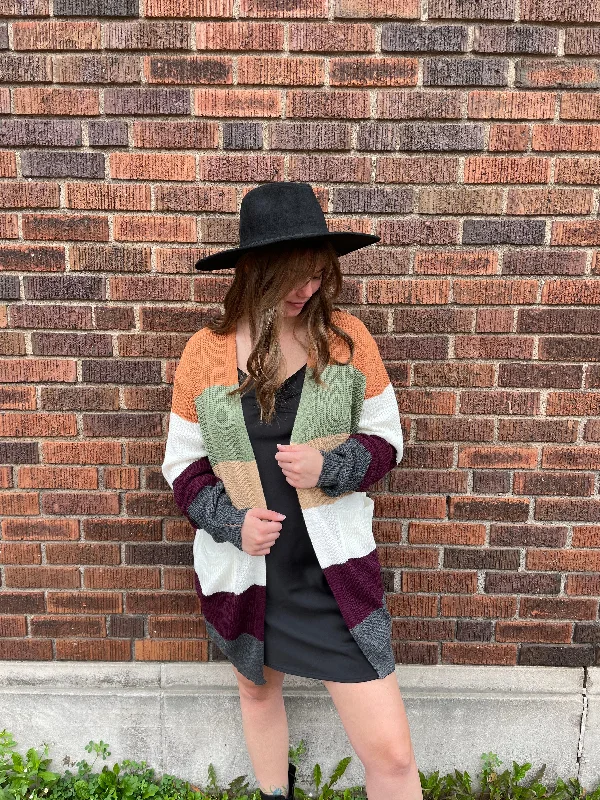 Color Block Oversized Cardigan Modern Contemporary chic