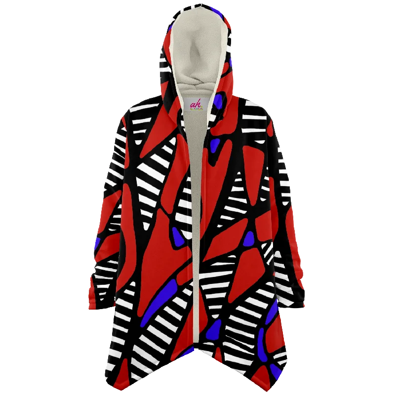 HELIX FELIX Plush Hooded Fleece Cardigan Cashmere Blend Cotton Blend Poly Blend