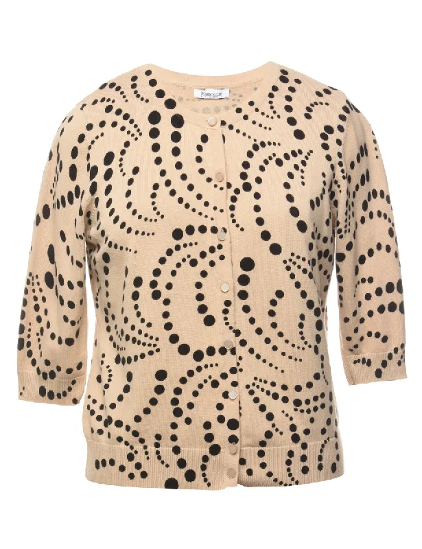 Petites Polka Dots Cardigan - M Terry Terry Cloth Terry Knit