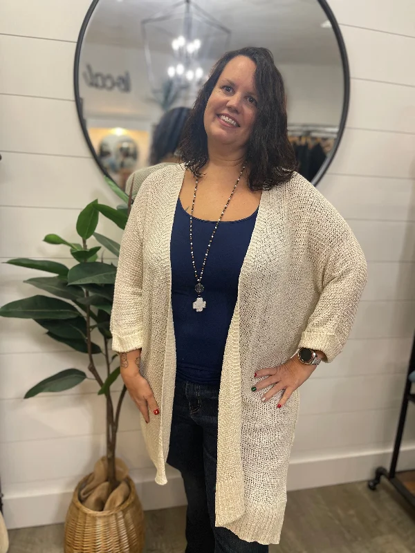 Sheer Lightweight Cardigan Handmade Hand-knitted Hand-woven