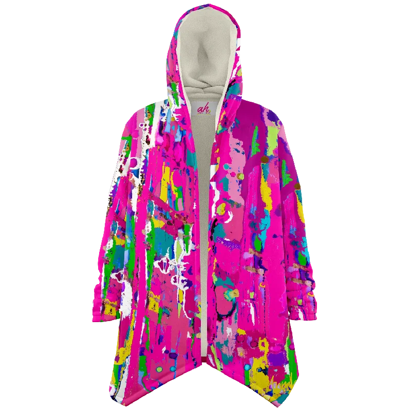 LIMITED EDITION: THE BREAST CELEBRATION EVER! - Plush Hooded Fleece Cardigan Solid Print Embellished